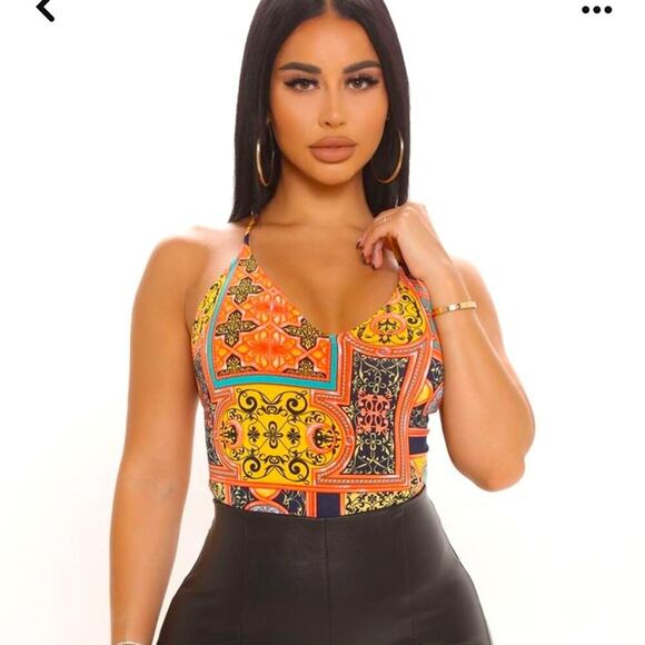 NWT Fashion Nova  Womens Bohemian Dreams Bodysuit Combo in Orange Size XXL 2X… - Picture 7 of 7